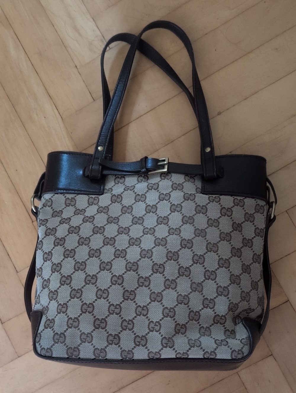 Gucci Beige and Dark Brown Monogram Tote